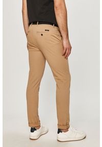 Calvin Klein Spodnie męskie kolor beżowy proste. Kolor: beżowy. Materiał: materiał. Wzór: gładki #3