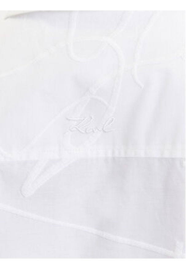 Karl Lagerfeld - KARL LAGERFELD Koszula A3W11021 Biały Regular Fit. Typ kołnierza: dekolt w karo. Kolor: biały. Materiał: bawełna