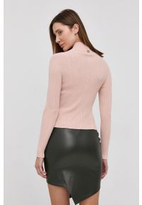 TwinSet - Twinset Sweter damski kolor różowy lekki z półgolfem. Kolor: różowy. Materiał: dzianina. Długość rękawa: długi rękaw. Długość: długie #4
