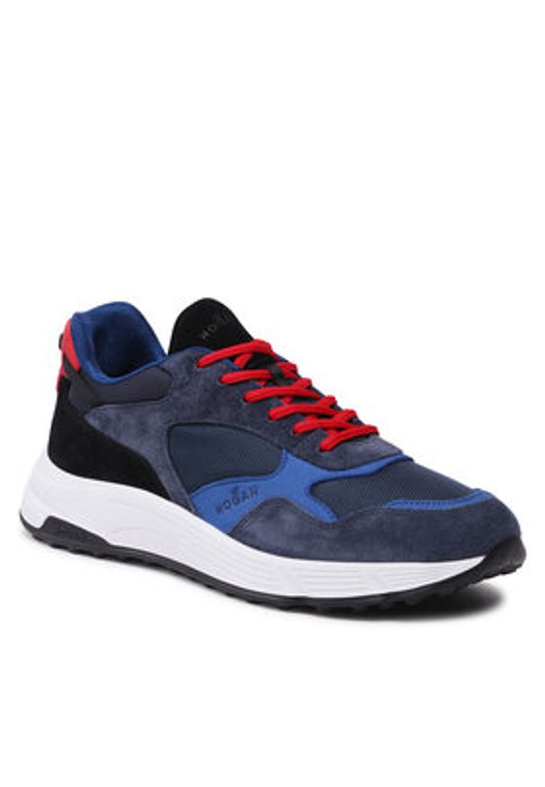 Hogan - HOGAN Sneakersy HXM5630DM90MLQ Granatowy. Kolor: niebieski. Materiał: skóra, zamsz