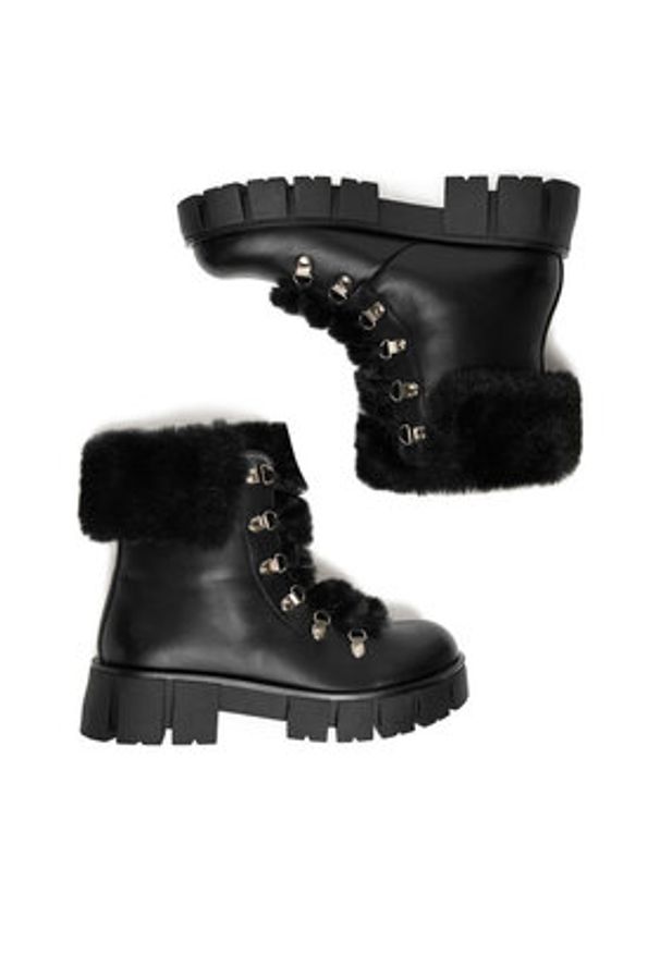 DeeZee Trzewiki 90190-6 Czarny. Kolor: czarny. Materiał: materiał, syntetyk, skóra