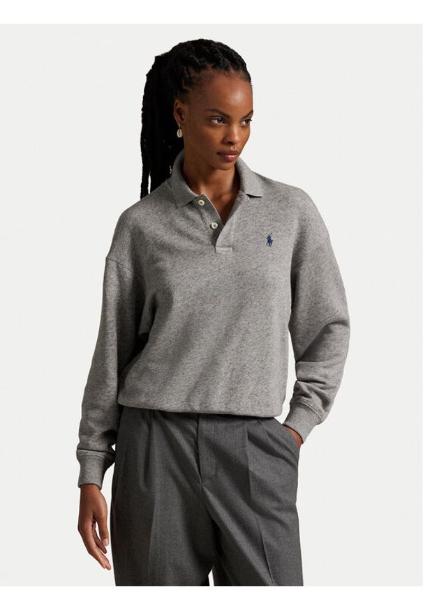 Polo Ralph Lauren Bluza 211947966501 Szary Relaxed Fit. Typ kołnierza: polo. Kolor: szary. Materiał: bawełna