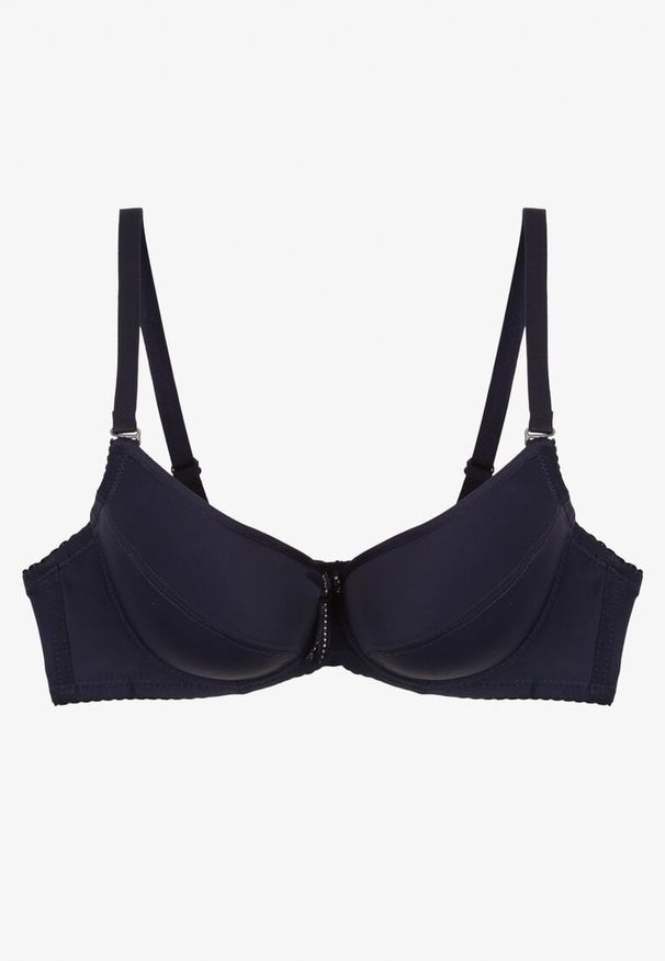 Renee - Granatowy Biustonosz z Odpinanymi Ramiączkami Full Cup Aristea. Kolor: niebieski. Rodzaj stanika: odpinane ramiączka