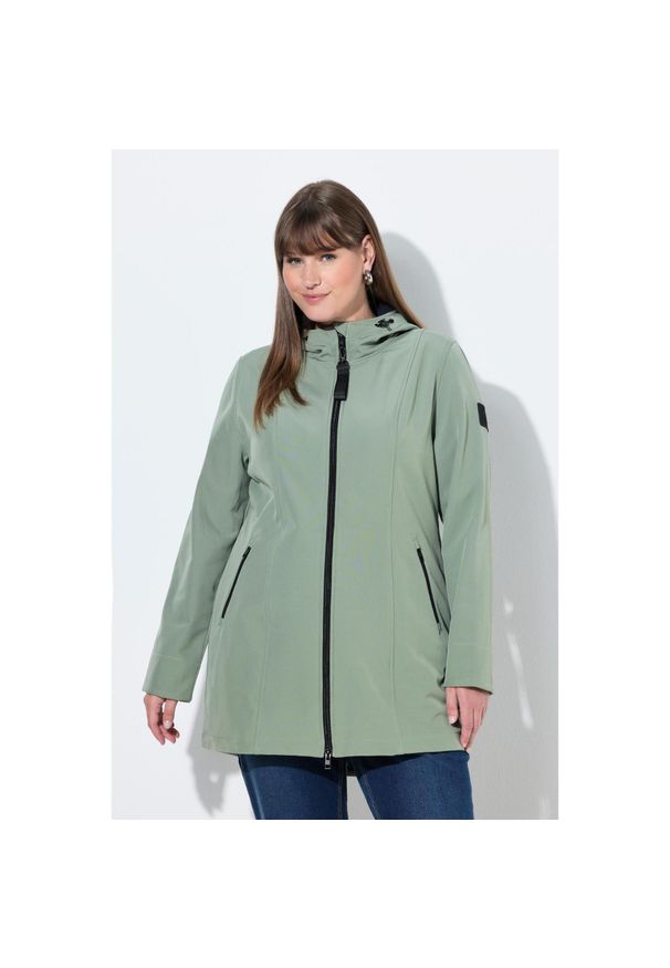 ULLA POPKEN - Damskie Kurtka softshell HYPRAR wodoodporna podszewka z polaru. Kolekcja: plus size. Kolor: zielony. Materiał: poliester, elastan, materiał. Sport: turystyka piesza