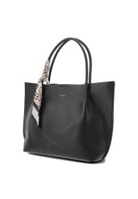 Torebka plus kosmetyczka damska Rieker, ze skóry ekologicznej o klasycznej formie z podwójnymi uchwytami i odpinanym paskiem praktyczna na co dzień i. Kolor: czarny. Materiał: skórzane. Styl: casual, klasyczny. Rodzaj torebki: na ramię #7