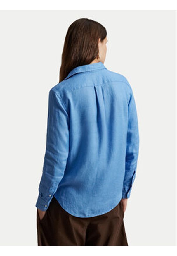 Polo Ralph Lauren Koszula 211970730510 Niebieski Regular Fit. Typ kołnierza: polo. Kolor: niebieski. Materiał: len