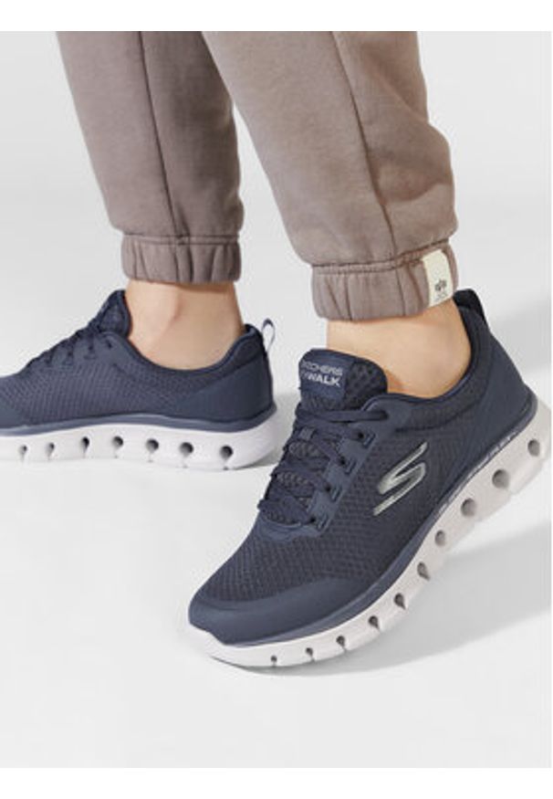 skechers - Skechers Sneakersy Go Walk Glide-Step Flex-Ryder 216225/NVY Granatowy. Kolor: niebieski. Materiał: materiał