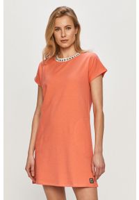 DKNY - Dkny - Koszula nocna. Kolor: pomarańczowy. Materiał: dzianina. Długość: krótkie