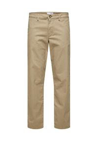 Selected Homme Spodnie materiałowe New 16087665 Beżowy Regular Fit. Kolor: beżowy. Materiał: bawełna #5