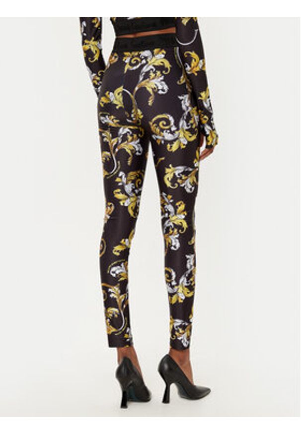 Versace Jeans Couture Legginsy 78HAC101 Czarny Slim Fit. Kolor: czarny. Materiał: syntetyk