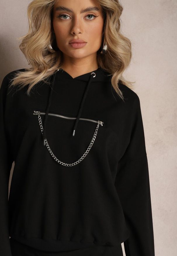 Renee - Czarny Komplet Dresowy z Bawełny Epique. Kolor: czarny. Materiał: bawełna, dresówka