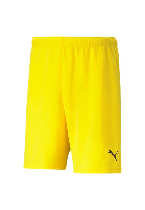Spodenki piłkarskie dla dzieci Puma teamRISE Short Jr. Kolor: wielokolorowy, żółty, czarny, pomarańczowy. Styl: sportowy
