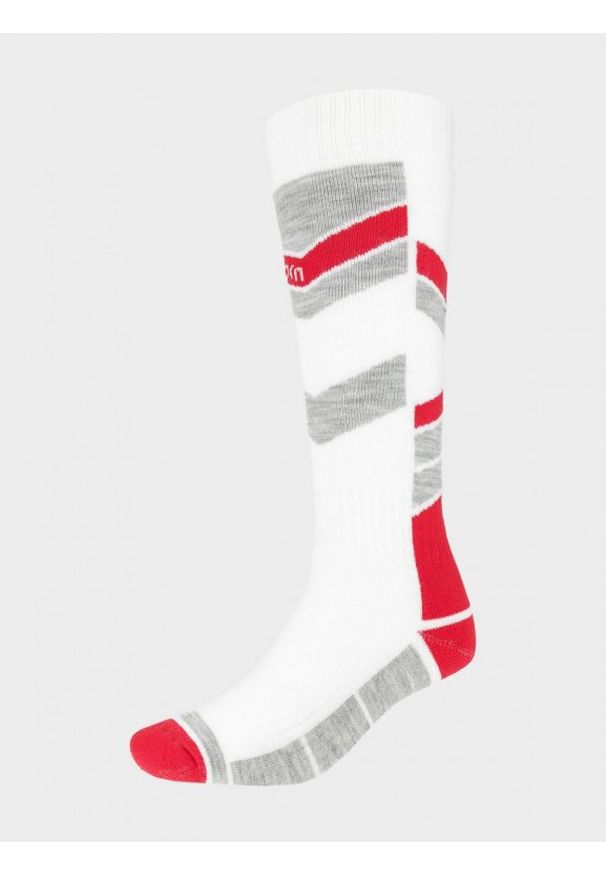outhorn - Skarpety narciarskie damskie. Kolor: biały. Materiał: materiał, elastan, akryl, poliamid. Sport: narciarstwo
