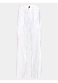 Gina Tricot Spodnie materiałowe 19959 Biały Regular Fit. Kolor: biały. Materiał: wiskoza