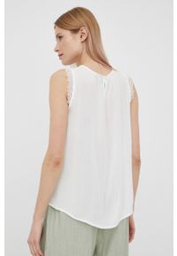Vero Moda bluzka kolor biały. Okazja: na co dzień. Kolor: biały. Materiał: materiał, tkanina, wiskoza. Styl: casual