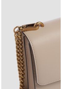 Pinko - PINKO Beżowa skórzana damska torebka listonoszka Love One Classic ST.. Kolor: beżowy. Materiał: skórzane. Styl: elegancki #4
