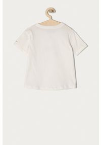 Roxy T-shirt dziecięcy kolor biały. Okazja: na co dzień. Kolor: biały. Materiał: dzianina, bawełna. Długość rękawa: krótki rękaw. Długość: krótkie. Wzór: nadruk. Styl: casual
