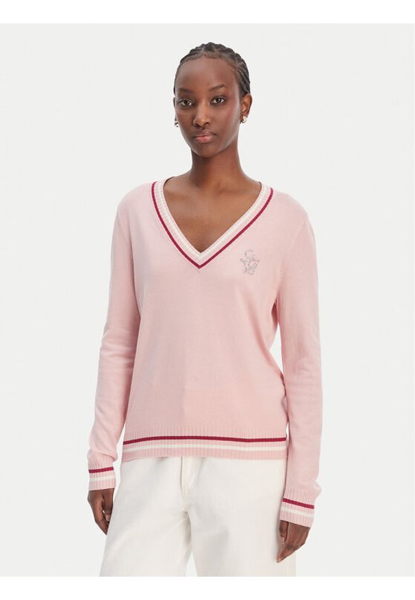 Liu Jo Sport Sweter TA6068 MS49I Różowy Regular Fit. Kolor: różowy. Materiał: wiskoza. Styl: sportowy