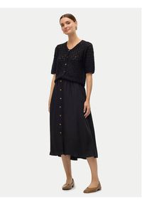 Vero Moda Spódnica midi Melaney 10304134 Czarny Regular Fit. Kolor: czarny. Materiał: syntetyk