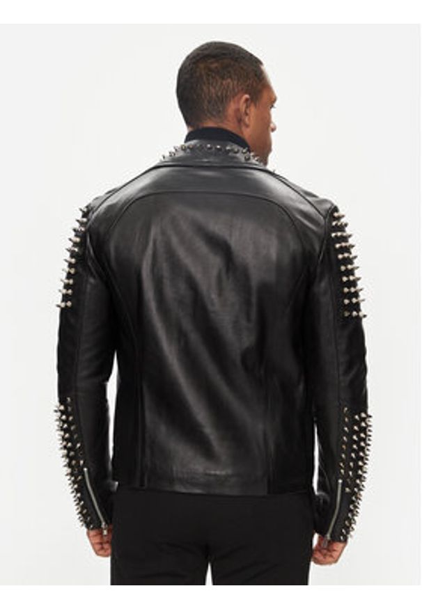 Serge Pariente Kurtka skórzana Studer Czarny Slim Fit. Kolor: czarny. Materiał: skóra