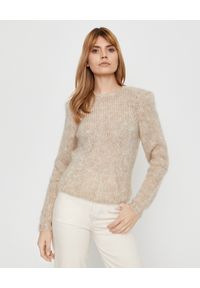 ISABEL MARANT - Beżowy sweter z moheru Erin. Okazja: na co dzień. Kolor: beżowy. Materiał: moher. Długość: długie. Styl: klasyczny, casual