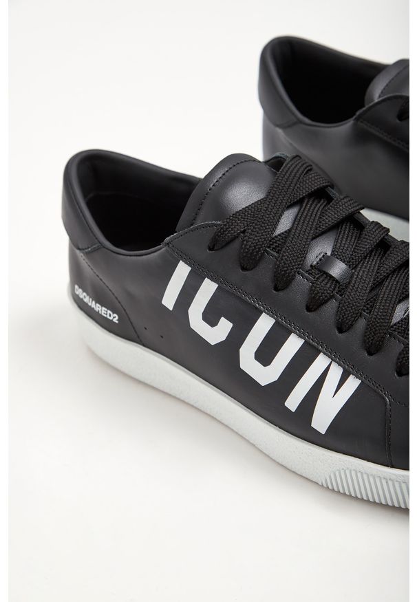 Sneakersy męskie skórzane DSQUARED2. Materiał: skóra, materiał. Wzór: nadruk