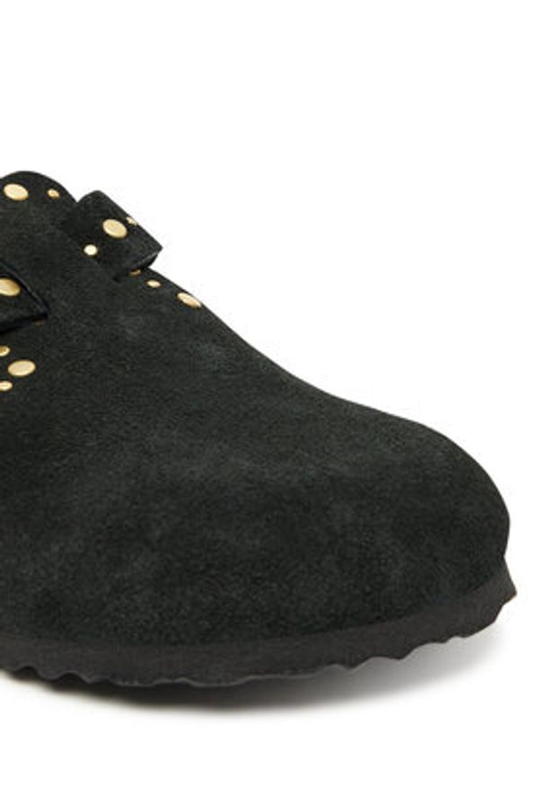 Birkenstock Klapki Boston Rivet 1030491 Czarny. Kolor: czarny. Materiał: zamsz, skóra
