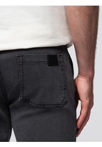 Ombre Clothing - Spodnie męskie JOGGERY jeansowe z efektem sprania - szare V3 - Rozmiar: XXL. Okazja: na co dzień. Kolor: szary. Materiał: jeans. Wzór: aplikacja. Styl: casual, elegancki #11