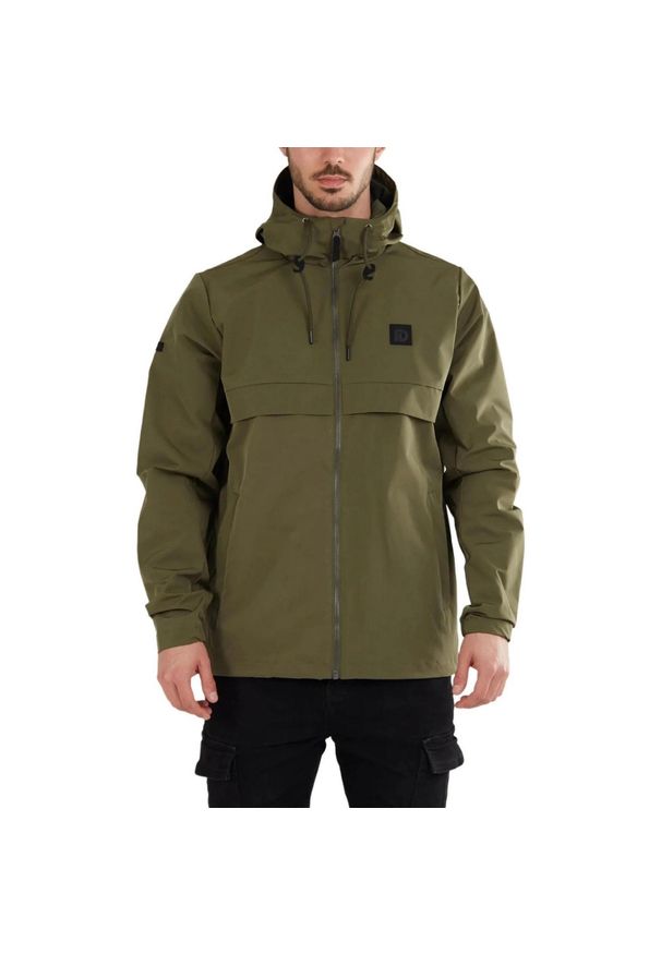 FUNDANGO - Kurtka przejściowa męska Fundango Clayton Casual. Kolor: zielony. Materiał: poliester. Wzór: aplikacja. Sport: wspinaczka