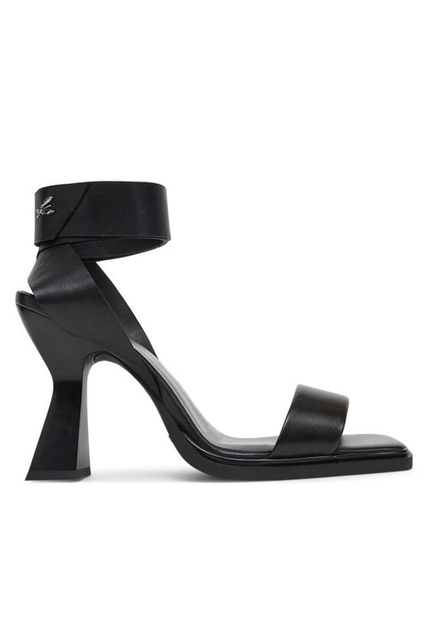 Patrizia Pepe Sandały 8X0066/L078 Czarny. Kolor: czarny. Materiał: skóra