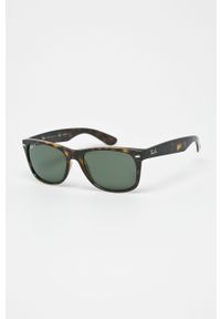 Ray-Ban - Okulary New Wayfarer. Kształt: prostokątne. Kolor: brązowy. Materiał: syntetyk, materiał. Wzór: gładki #1