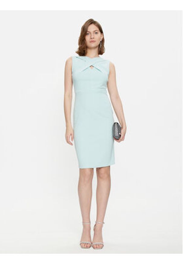Rinascimento Sukienka koktajlowa CFC0118081003 Turkusowy Regular Fit. Kolor: turkusowy. Materiał: syntetyk. Styl: wizytowy