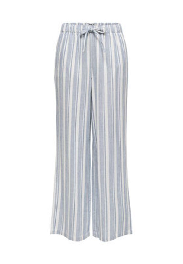 only - ONLY Spodnie materiałowe Caro 15291807 Błękitny Loose Fit. Kolor: niebieski. Materiał: len