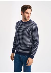 Ochnik - Sweter męski. Okazja: na co dzień. Kolor: niebieski. Materiał: materiał. Styl: casual #2