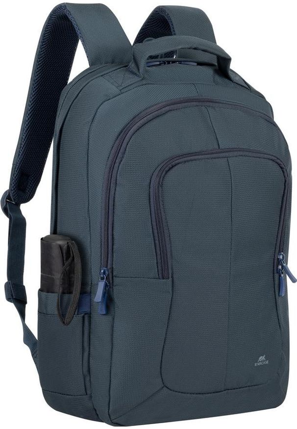RIVACASE - Plecak Rivacase 8460 ciemno niebieski. Kolor: niebieski. Materiał: poliester, materiał. Wzór: paski. Styl: młodzieżowy, casual, elegancki