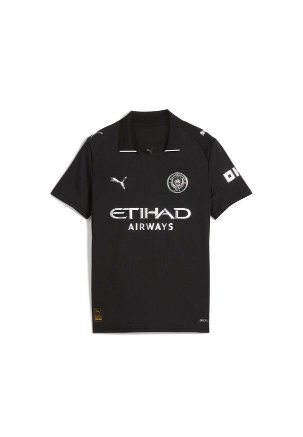 Puma - Koszulka wyjazdowa dziecięca Manchester City 2025/26. Kolor: czarny. Sport: piłka nożna