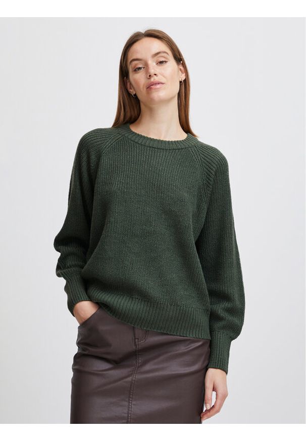 b.young Sweter 20813551 Zielony Regular Fit. Kolor: zielony. Materiał: syntetyk