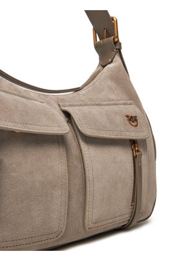 Pinko - PINKO Torebka Cargo Bag Maxi PE 25 PLTT 104507 A29N Szary. Kolor: szary. Materiał: skórzane, zamszowe