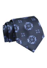 Alties - Krawat - ALTIES - Granat z Motywem Kwiatowym. Kolor: niebieski. Materiał: tkanina. Wzór: kwiaty. Styl: elegancki, wizytowy