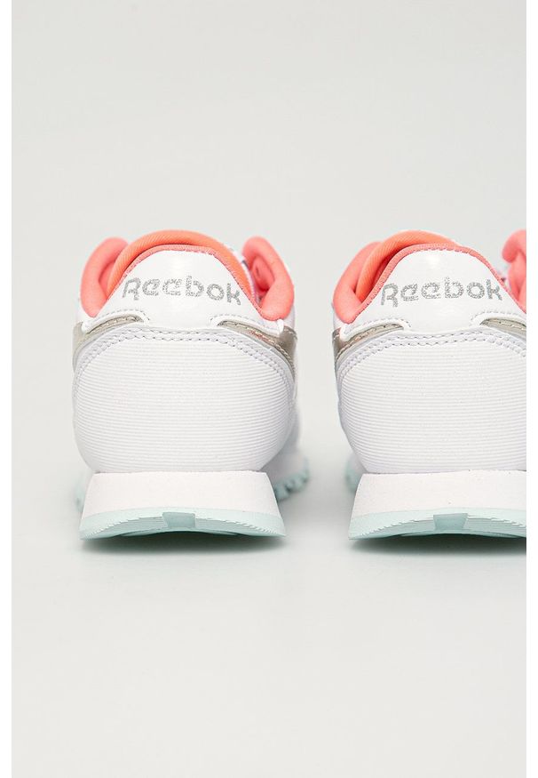 Reebok Classic - Buty dziecięce Cl LTHR. Nosek buta: okrągły. Zapięcie: sznurówki. Kolor: biały. Materiał: guma. Model: Reebok Classic