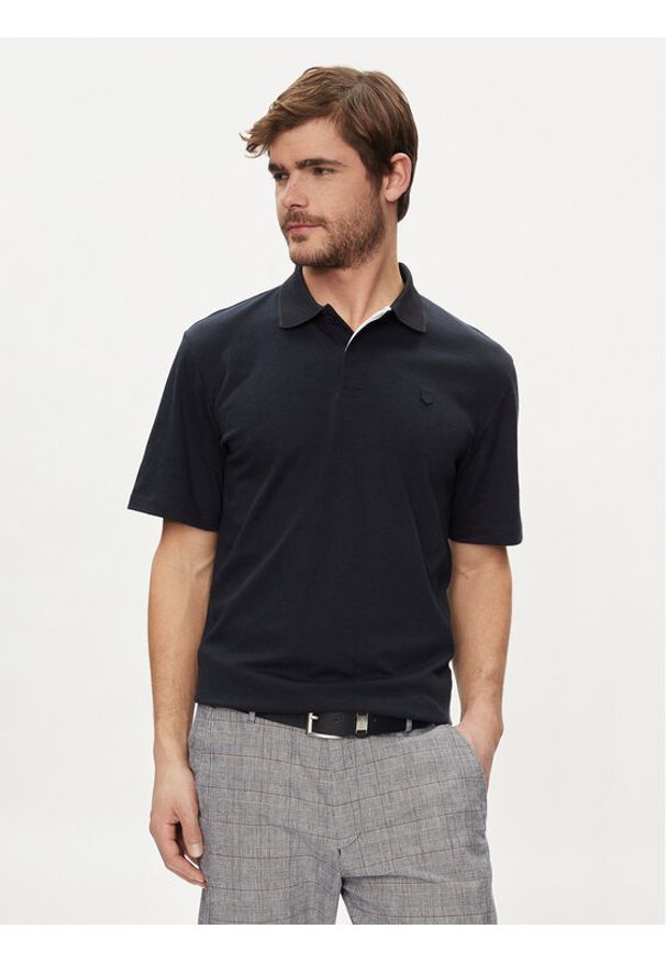 Jack & Jones Polo Crodney 12251180 Granatowy Regular Fit. Typ kołnierza: polo. Kolor: niebieski. Materiał: syntetyk, bawełna