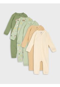 Sinsay - Bawełniany pajacyk 5 pack - beżowy. Kolor: beżowy. Materiał: bawełna #1