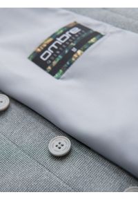 Ombre Clothing - Dopasowana strukturalna męska kamizelka z naszywanymi kieszeniami – szary melanż V2 - Rozmiar: XL. Kolor: szary. Materiał: poliester, materiał. Wzór: melanż. Styl: elegancki #4