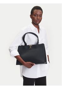 TOMMY HILFIGER - Tommy Hilfiger Torebka Th Her Tote AW0AW17191 Czarny. Kolor: czarny. Materiał: skórzane