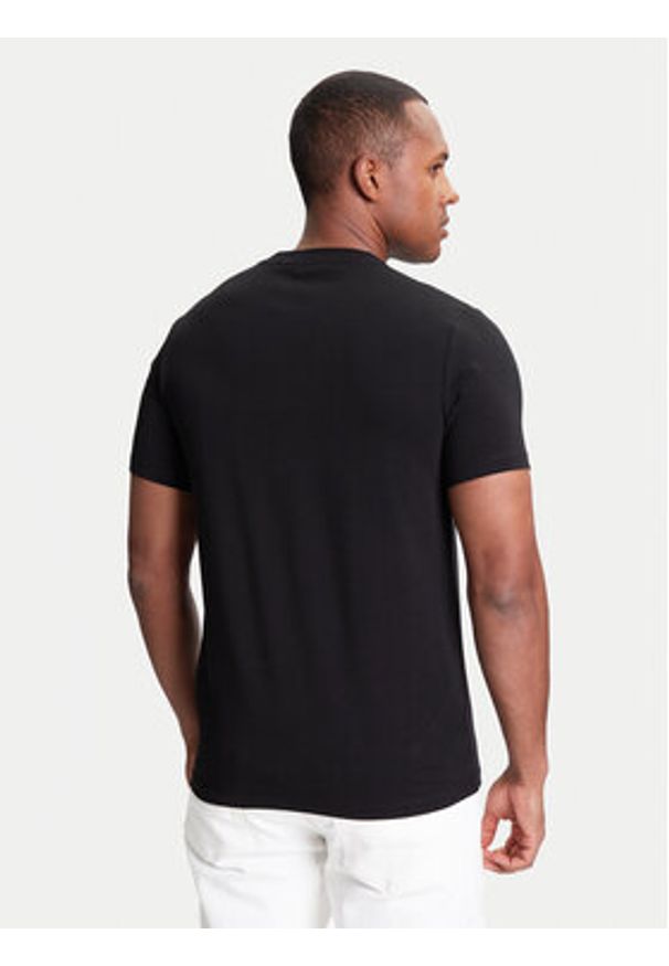 Karl Lagerfeld - KARL LAGERFELD T-Shirt 755087 553235 Czarny Regular Fit. Typ kołnierza: dekolt w karo. Kolor: czarny. Materiał: bawełna