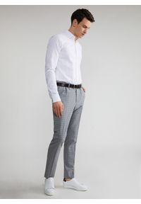 Pako Lorente - PAKO LORENTE – Szare spodnie garniturowe P22SF-6G-008-S-S. Kolor: szary. Materiał: poliester, wełna, elastan. Wzór: kratka #2