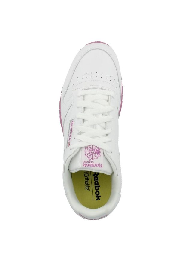 Buty sportowe dla dziewczynki, Reebok Classic Leather. Kolor: biały. Materiał: tkanina, materiał, skóra, syntetyk. Model: Reebok Classic