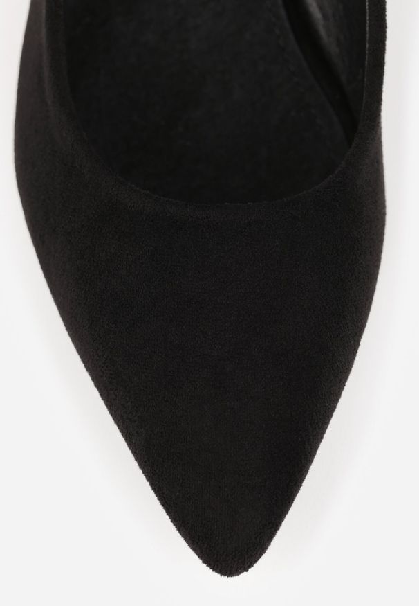 Born2be - Czarne Eleganckie Czółenka Vices na Ozdobnym Obcasie ze Skórzaną Wkładką Lorevine. Okazja: na co dzień, na spotkanie biznesowe, do pracy. Kolor: czarny. Materiał: skóra. Obcas: na obcasie. Styl: elegancki. Wysokość obcasa: średni