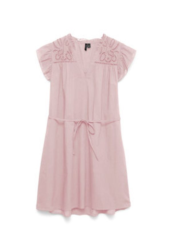 Vero Moda Sukienka letnia Line 10346970 Różowy jasny Oversize. Kolor: różowy. Materiał: bawełna. Sezon: lato. Typ sukienki: oversize