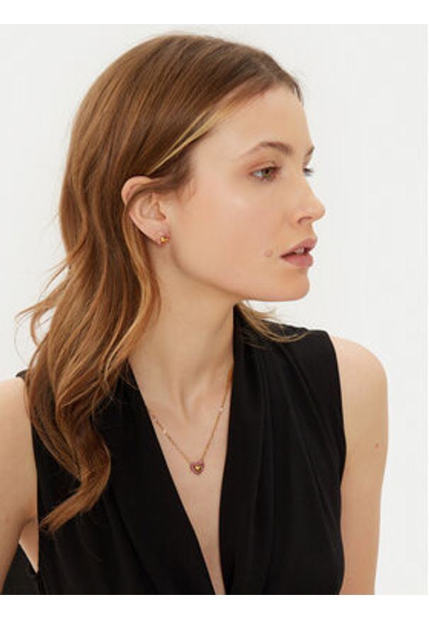 Guess Kolczyki JUBE05 008JW Różowy. Materiał: metalowe. Kolor: różowy